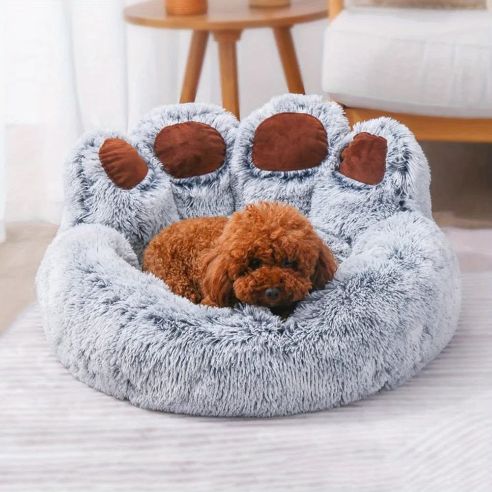Dog Bed Cat Pet Sofa Cute Bear Paw Shape Comfortable Cozy Pet