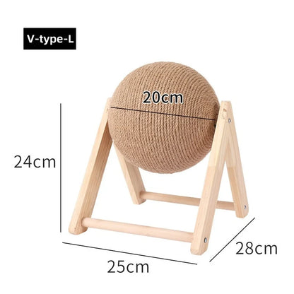 Cat Scratching Ball Toy Kitten Sisal Rope Ball Board Grinding