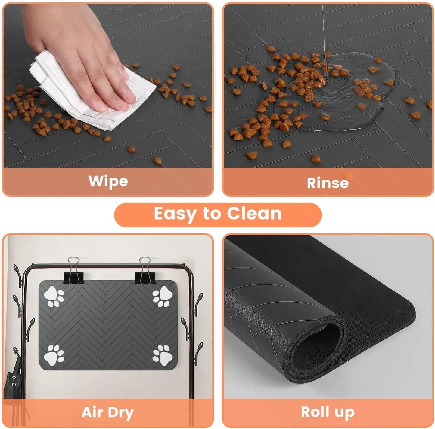 S（little kitten ）、M、L bsorbent Pet Feeding Mat, Waterproof