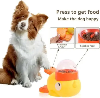 Pet slow food bowl, duck dog snack dispenser, slow