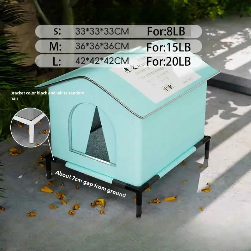 Waterproof Warm Cat Dog House, Winter Outdoor Stray
