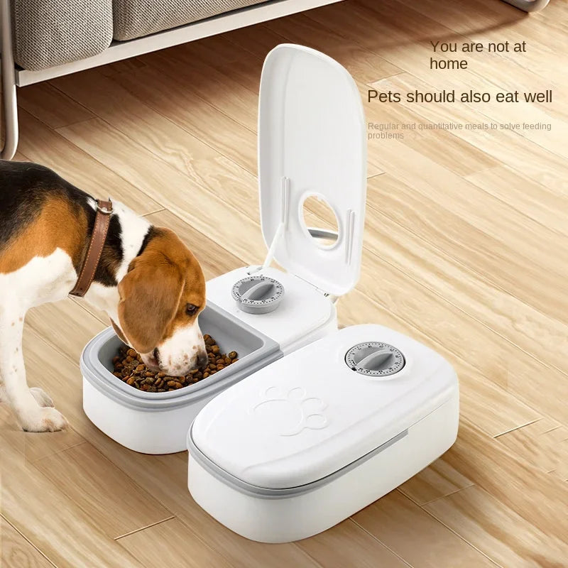 Dog Feeder Cat Automatic Feeding Water Bowl with Timer Pet Food