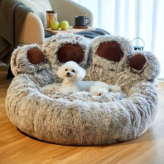Dog Bed Cat Pet Sofa Cute Bear Paw Shape Comfortable Cozy Pet