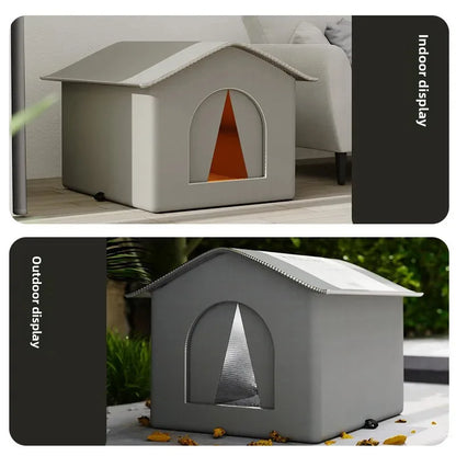 Waterproof Warm Cat Dog House, Winter Outdoor Stray