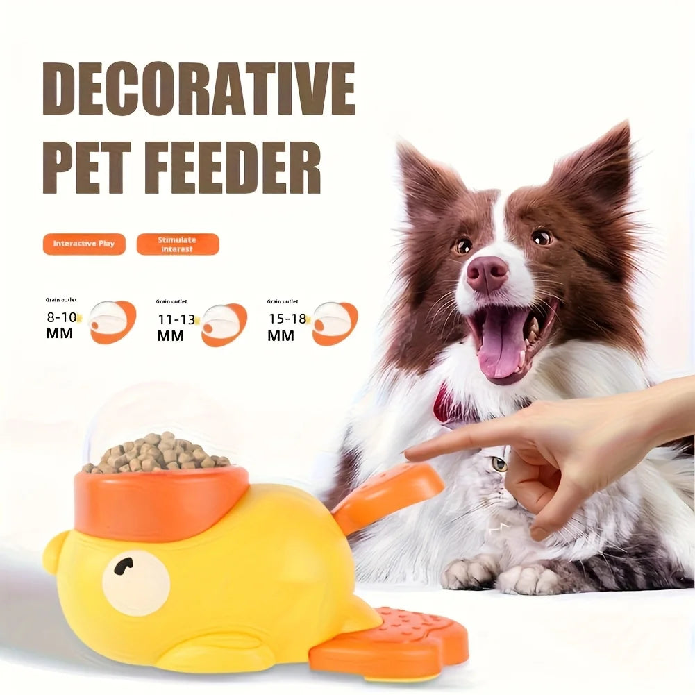 Pet slow food bowl, duck dog snack dispenser, slow