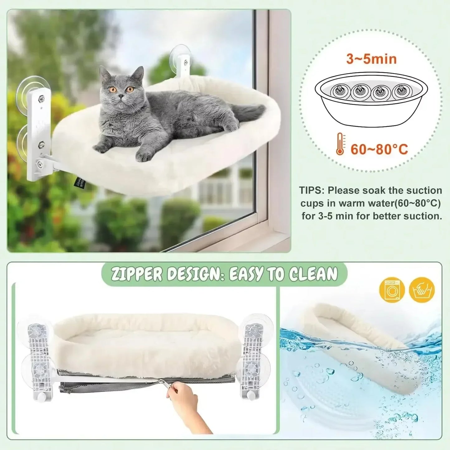 Cat Hammock Window Habitat Cat Sunbathing Glass Hanging