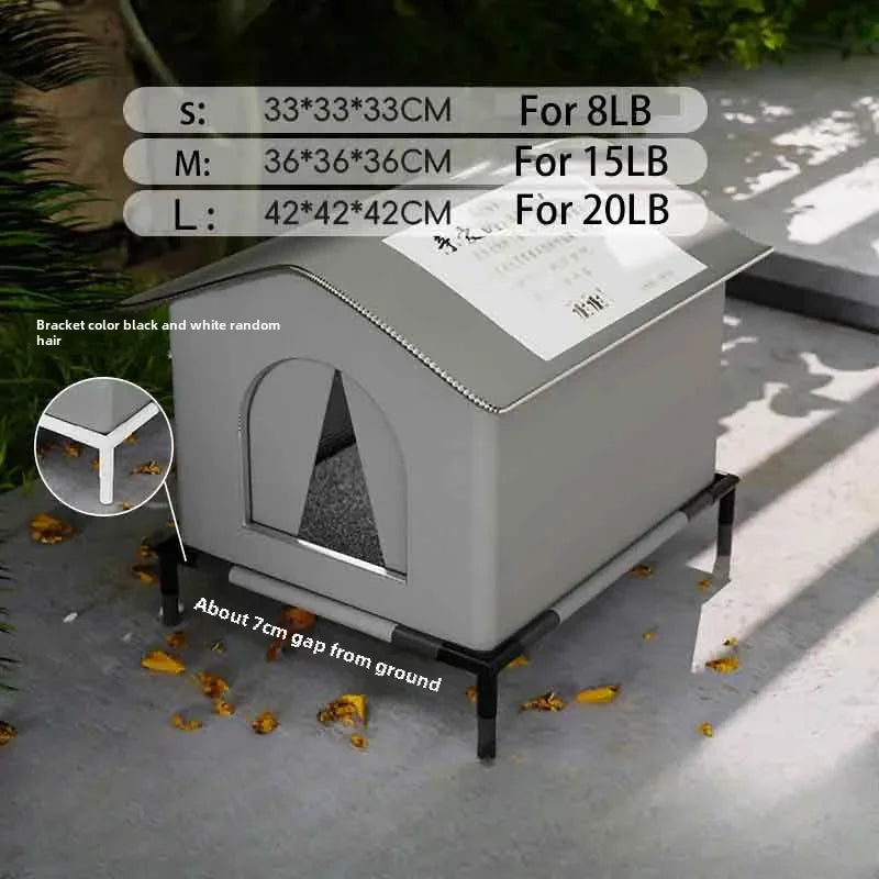 Waterproof Warm Cat Dog House, Winter Outdoor Stray