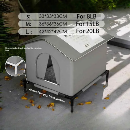 Waterproof Warm Cat Dog House, Winter Outdoor Stray