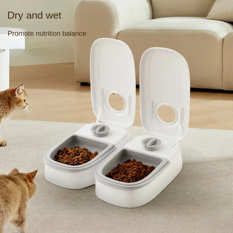 Dog Feeder Cat Automatic Feeding Water Bowl with Timer Pet Food