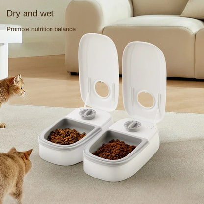 Dog Feeder Cat Automatic Feeding Water Bowl with Timer Pet Food