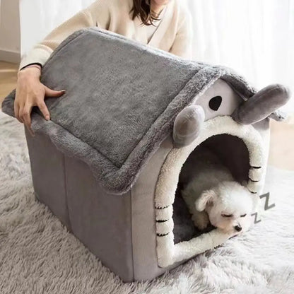 All Season Dog House Style Bed - Removable Washable Pet Bed