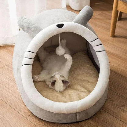 Deep Sleep Cat Bed Cartoon Pet Bed Foldable Removable
