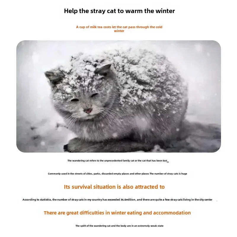 Waterproof Warm Cat Dog House, Winter Outdoor Stray