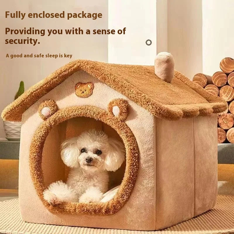 All Season Dog House Style Bed - Removable Washable Pet Bed