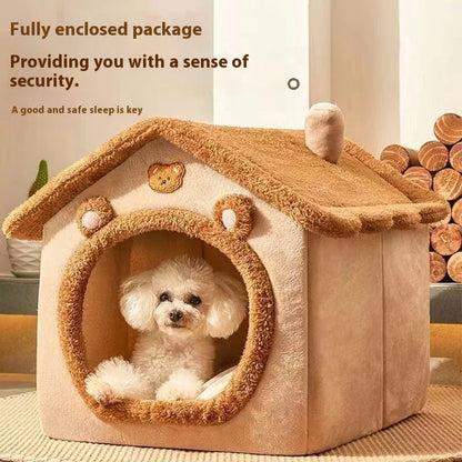 All Season Dog House Style Bed - Removable Washable Pet Bed