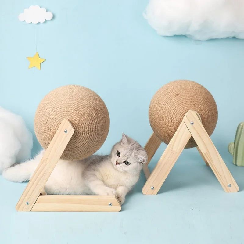 Cat Scratching Ball Toy Kitten Sisal Rope Ball Board Grinding