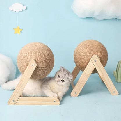 Cat Scratching Ball Toy Kitten Sisal Rope Ball Board Grinding