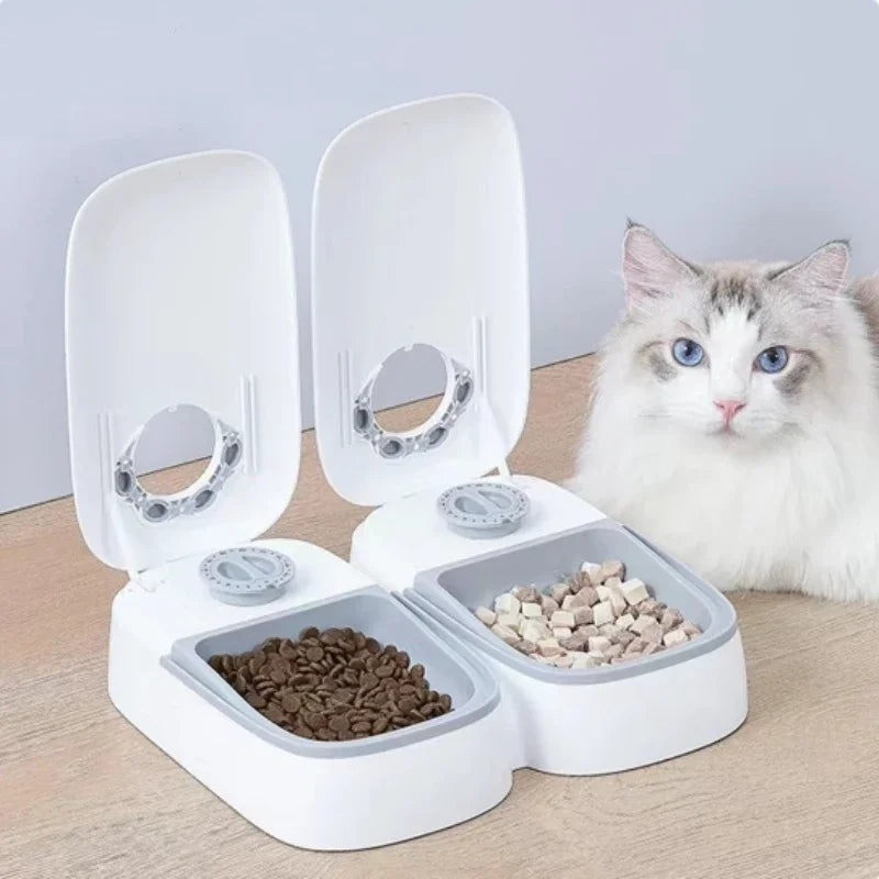 Dog Feeder Cat Automatic Feeding Water Bowl with Timer Pet Food