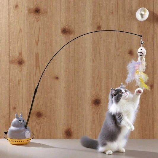 Cat Funny Cat Stick Steel Wire Long Pole Feather Cute Cat Toy